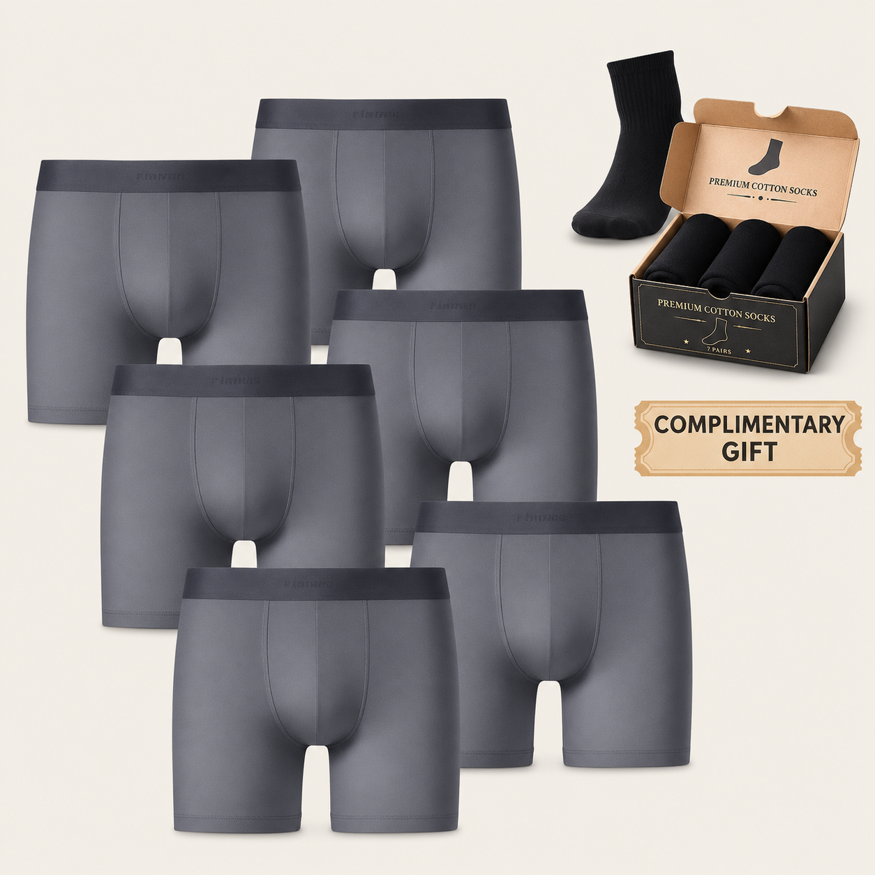 Buy 3, Get 6 Boxer Briefs + Free Socks