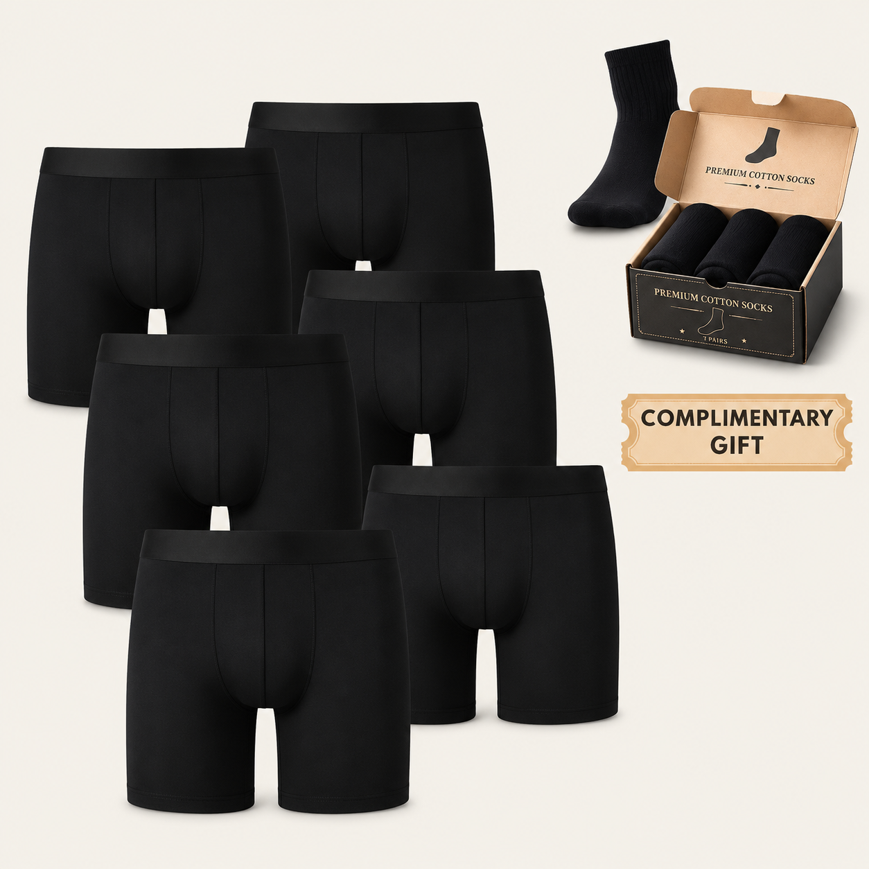 Buy 3, Get 6 Boxer Briefs + Free Socks